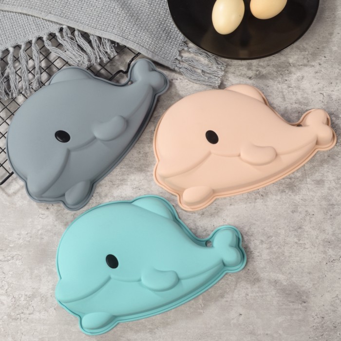 Khuôn Bánh Silicon Mới Ocean Series-Shark Cá Voi Cá Heo Sáng Tạo DIY Mousse Nướng Khuôn Dễ Dàng Phát
