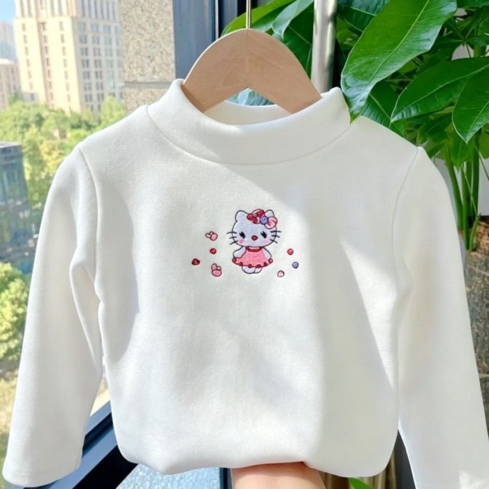 Girls' Bottoming Shirts, New Fashionable Children's Baby Long-sleeved T-shirts, Half Turtleneck,
