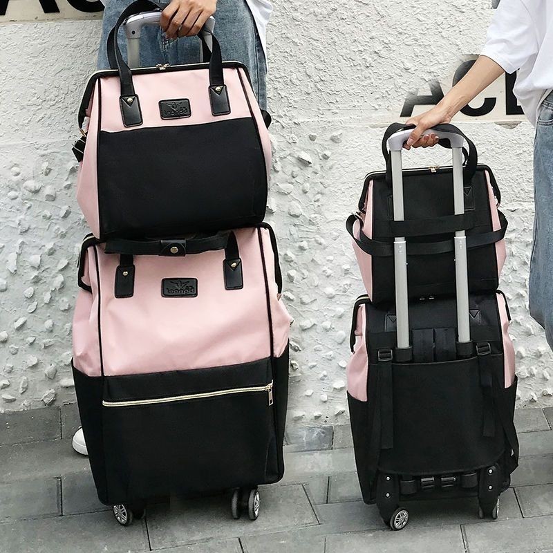 Backpack Duffle Backpack Duffle Boong Duffle Bánh xe lớn có công suất lớn bằng tay mang theo túi du