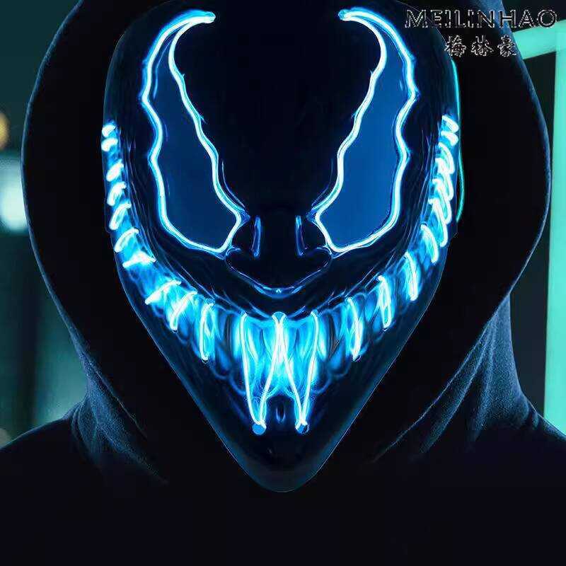 Halloween Venom LED Glowing Mask Prom Party Scary Dress Up Mask cospy Play Đạo cụ