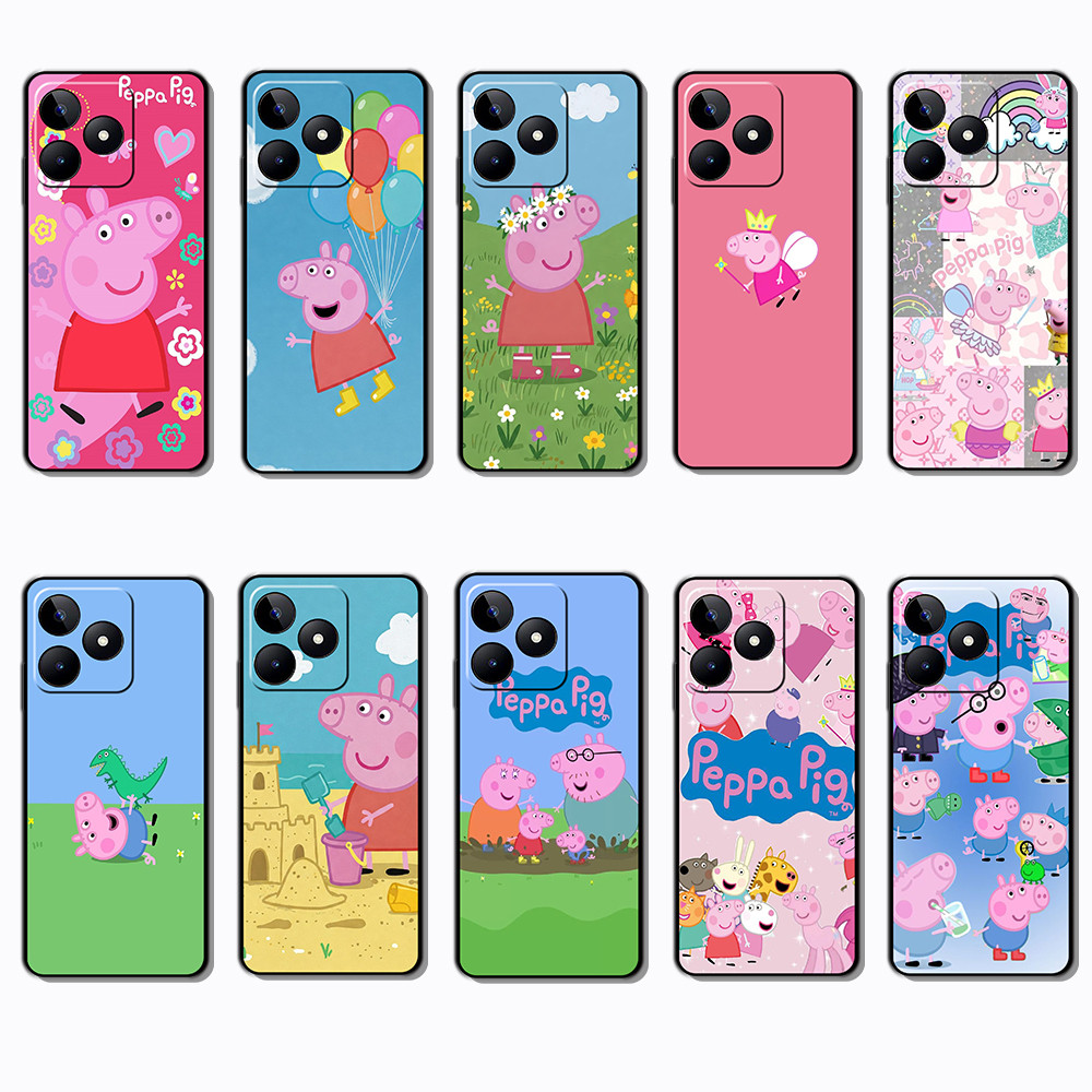Ốp điện thoại màu đen mềm thời trang cho OPPO A5i A5X A5 Pro A5m A3NFC Peppa Pig