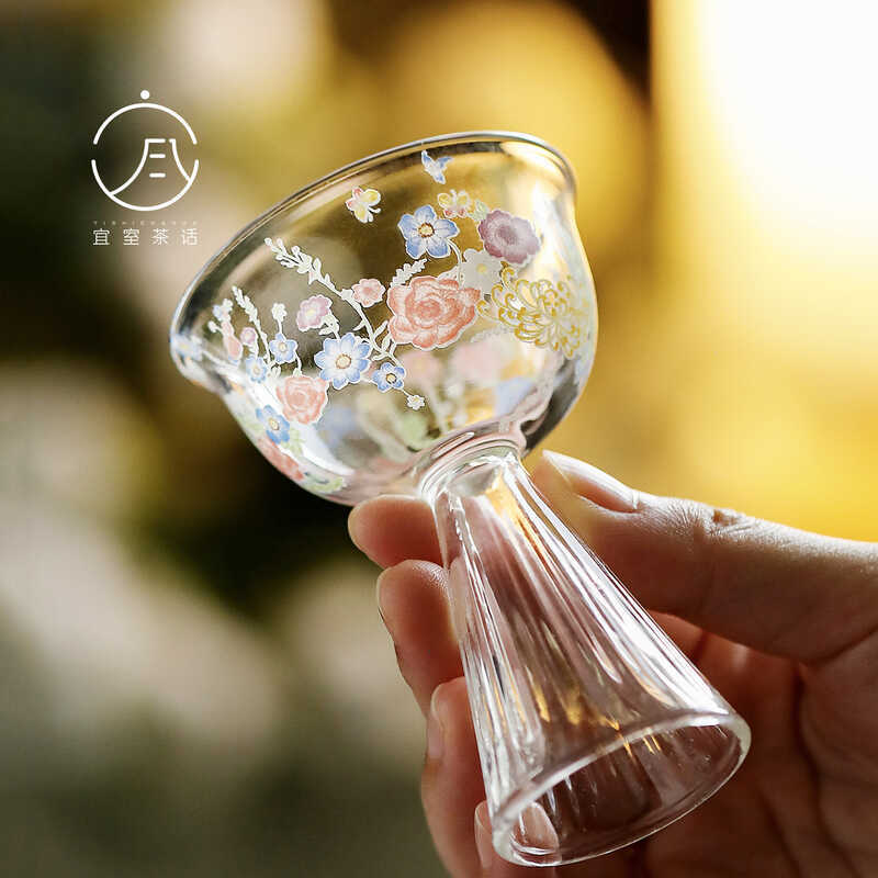 Fanhua Sijin Cốc Thủy Tinh Cốc Trà Trong Suốt Chịu Nhiệt Trà Cốc Sáng Tạo Master Cup