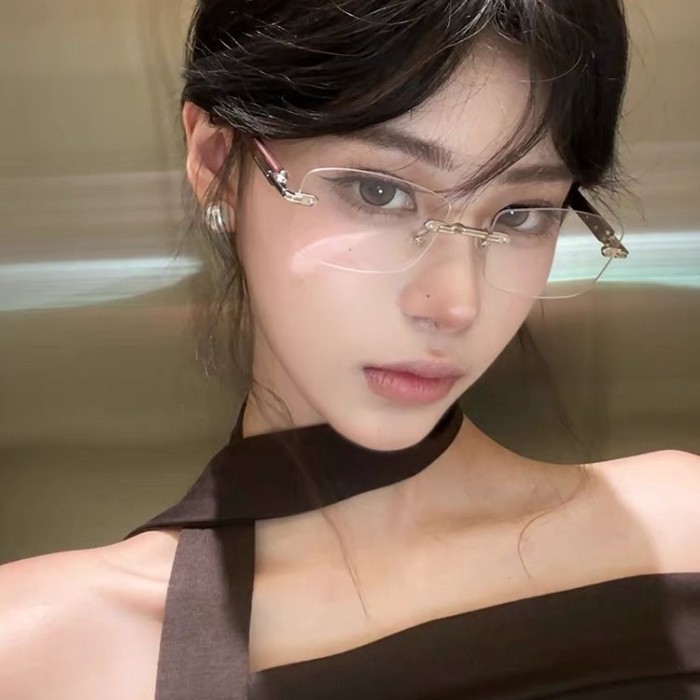 Kính trơn Pure Desire Style Retro Gwon Jilong Kính râm cùng phong cách Chống tia cực tím