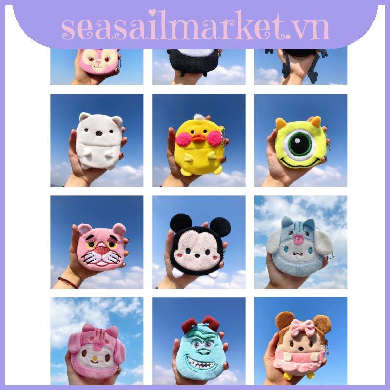 New Disney Sanrio Mini Coin bag plush Peripheral Plush Cartoon Cute Animal Coin Purse Accessories gi