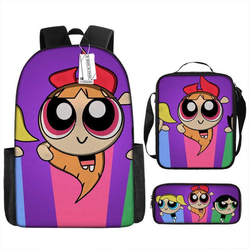 PowerPuff Girls Z PowerPuff Girls Ba lô Túi đi học sinh Ba lô Bút ba lô