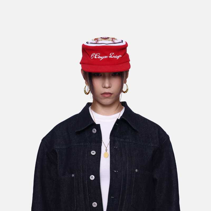 6CRAYON Flat Top Retro Thêu Corduroy Flat Vành Mũ Bóng Chày Nam Nữ Thoáng Khí 2026 Thời Trang Phù Hợ