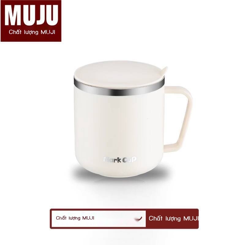 Ly thép không gỉ MUJI có nắp vạch chia, sữa chống rơi cho nam và nữ, nước gia đình, cốc cà phê văn