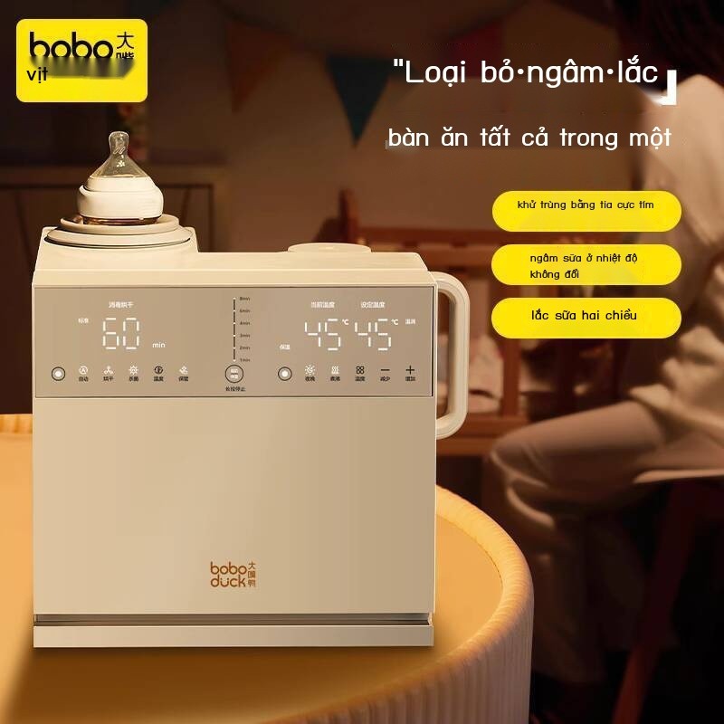 [HOT 2025] Tủ tiệt trùng UV bé Boboduck Big Mouth Duck, bình nước nhiệt độ không đổi cho bé, máy lắ