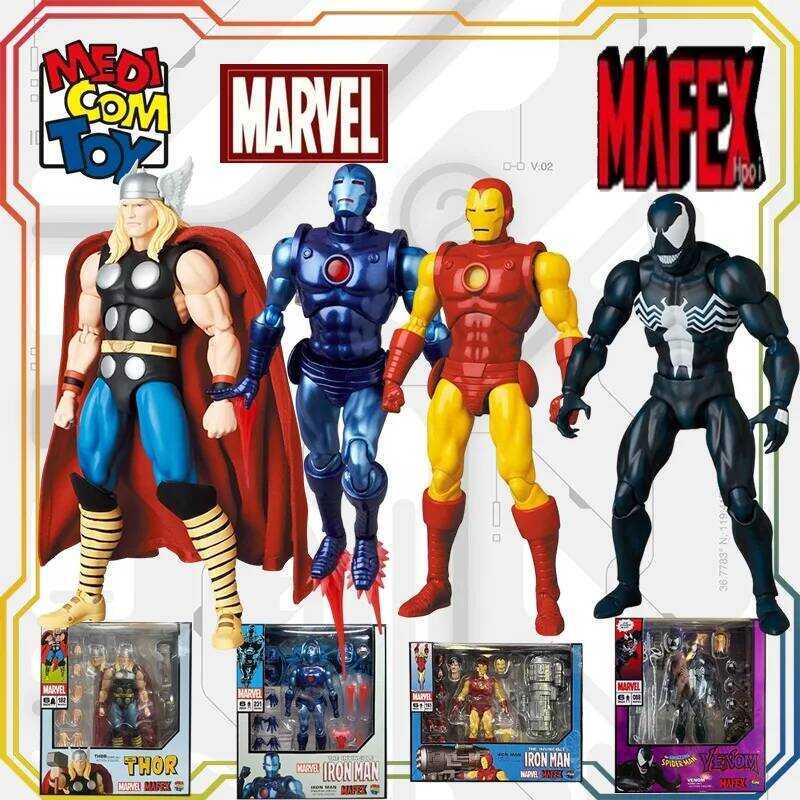 Medicom Toy MAFEX No.165 Marvel Iron Man Articulated Collectible Action Figure with Effect Parts