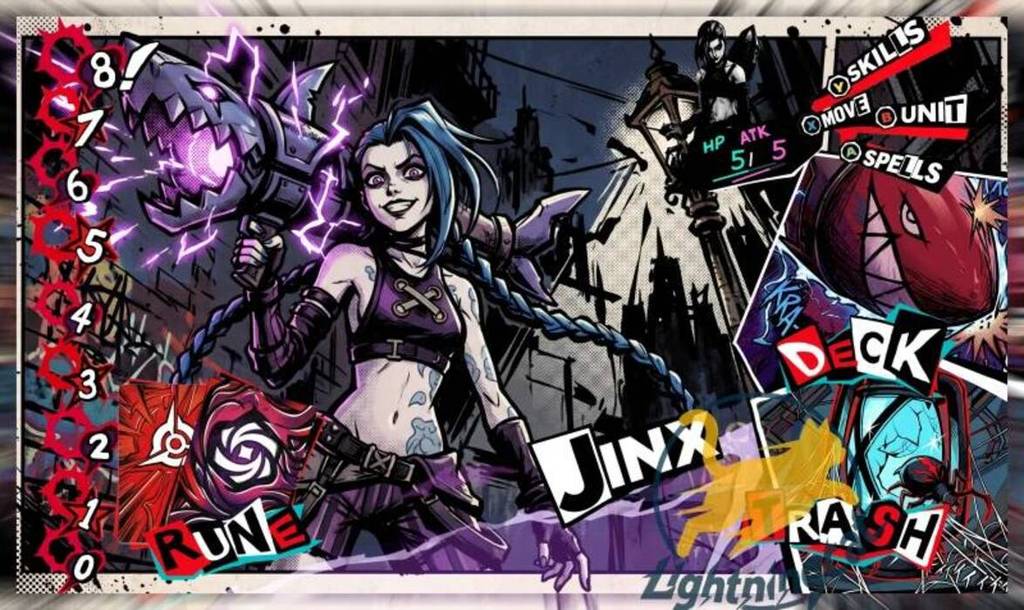 Thảm chơi Jinx phong cách truyện tranh | Riftbound TCG Loose Cannon Thảm Neoprene chống trượt Anime 