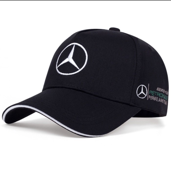 [Giá sỉ] Phong cách mới thêu Mercedes Car Sunscreen Fleet Benz Hat Racing Car Baseball Cap F1 Cap