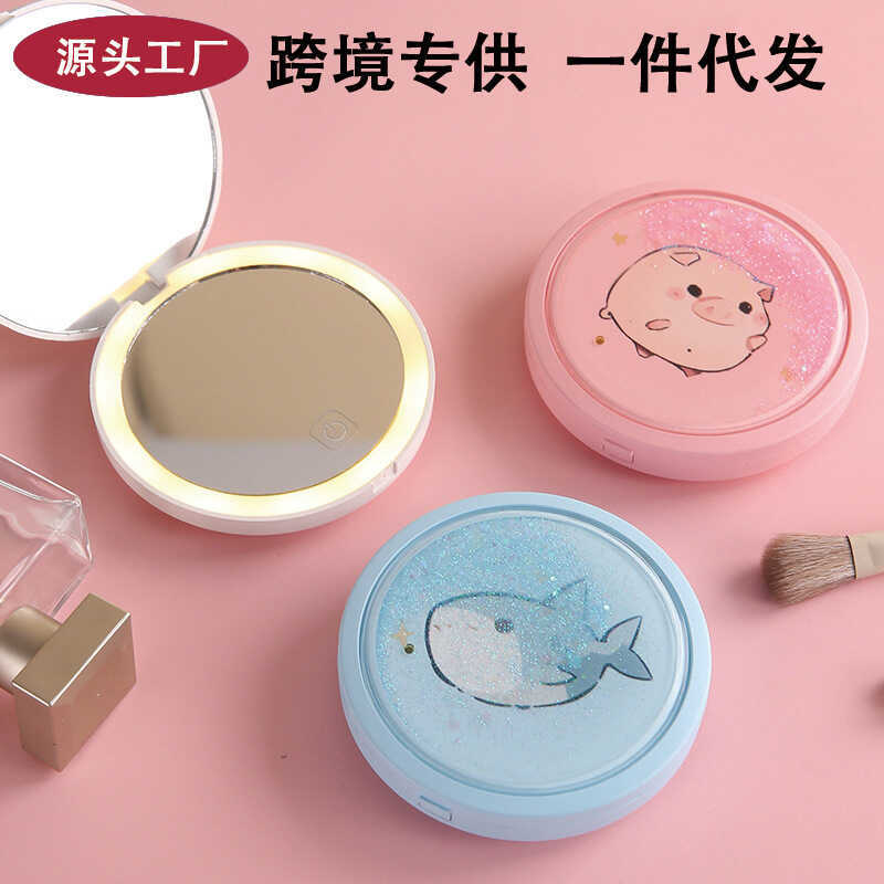 Gương trang điểm LED di động Gương di động Cô gái Du lịch Du lịch Du lịch Gương trang điểm lấp đầy á