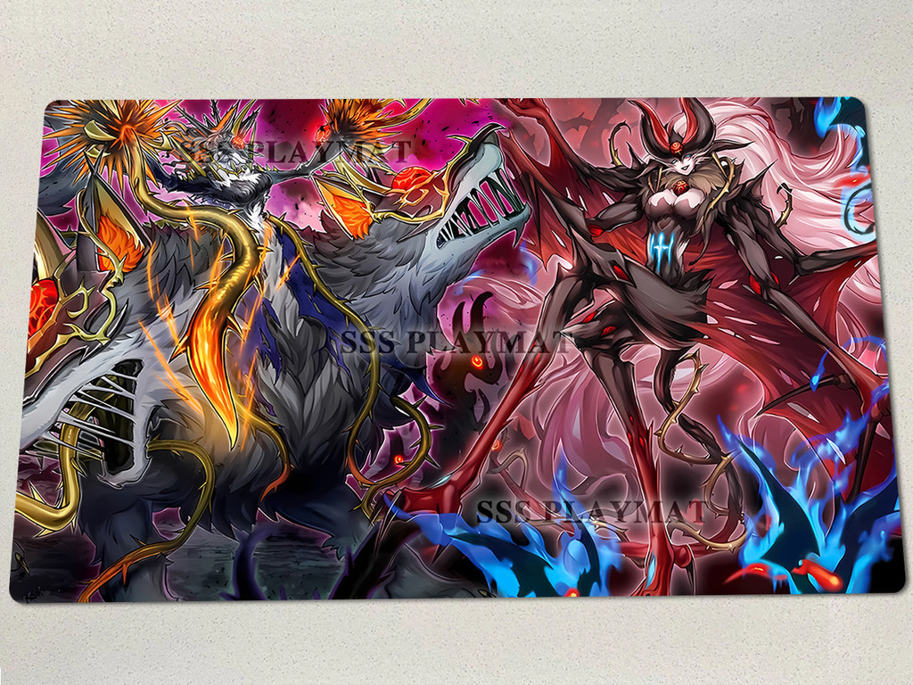 YuGiOh Playmat Azamina Mu Rcielago TCG Thảm Azamina Ilia Silvia CCG Board Game Pad Trading Card Game