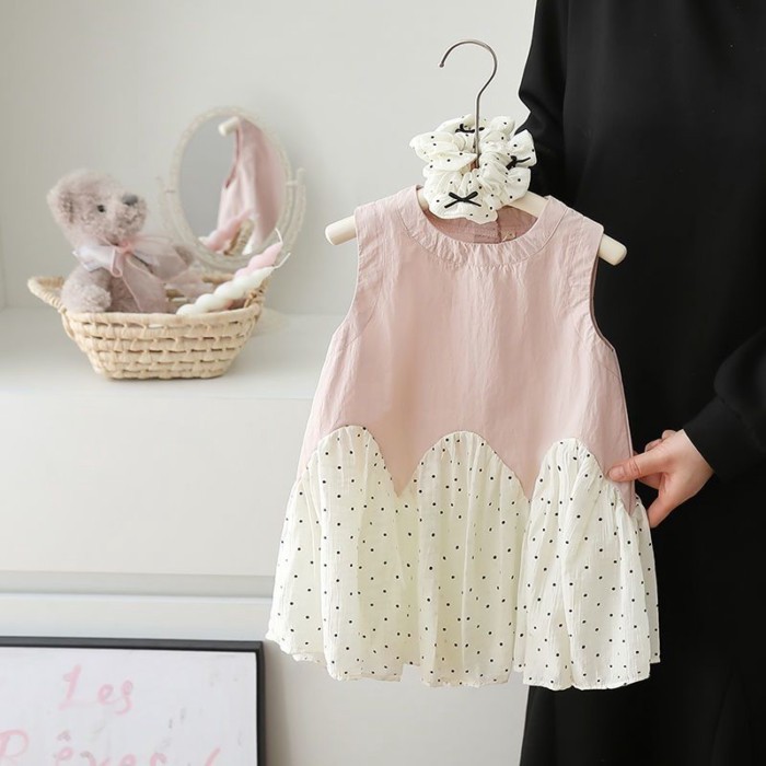 Girls Dress Summer Clothes New Summer Baby Girl Children's Clothes Children's Style Splicing