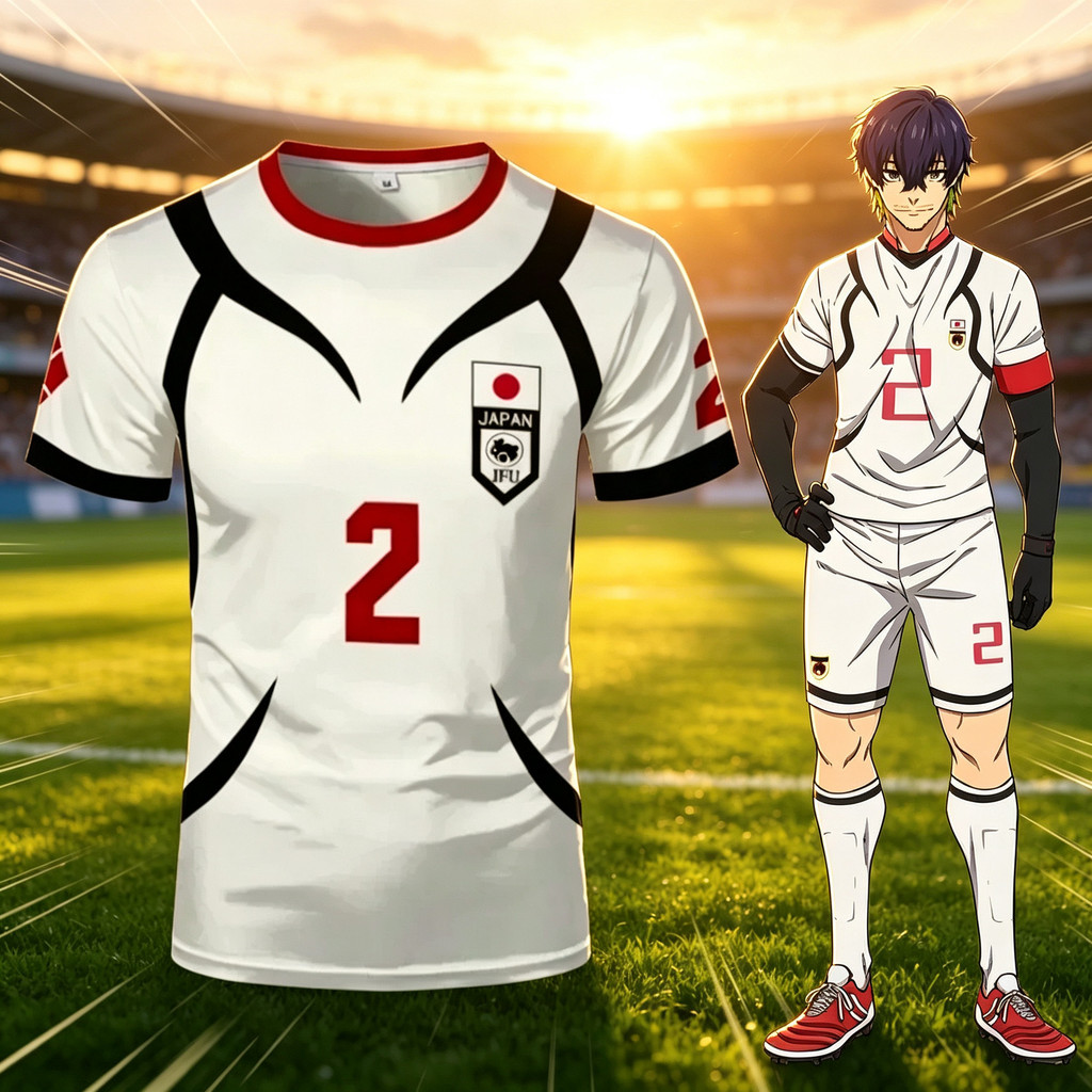 Khóa Xanh Anime Áo Sơ Mi Thường Ngày Cosplay Trang Phục 2 Nhật Bản U20 Aiku Áo Bóng Đá Oliver Aiku B