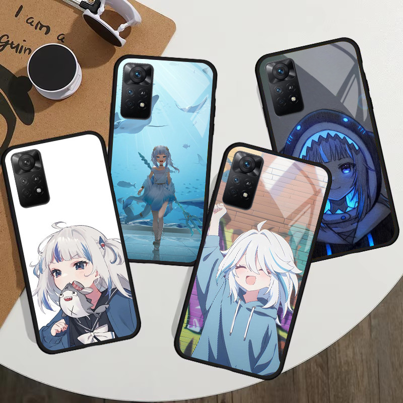 Ốp điện thoại thủy tinh Gawr Gura Hololive 04 cho Xiaomi Redmi Note 15 14 13 pro plus 12 4G 11 10 5G