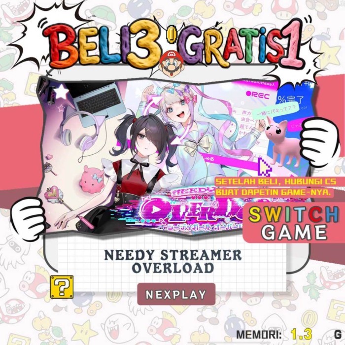 Needy Streamer Overload   Nintendo Switch Digital Game BELI 3 GRATIS 1