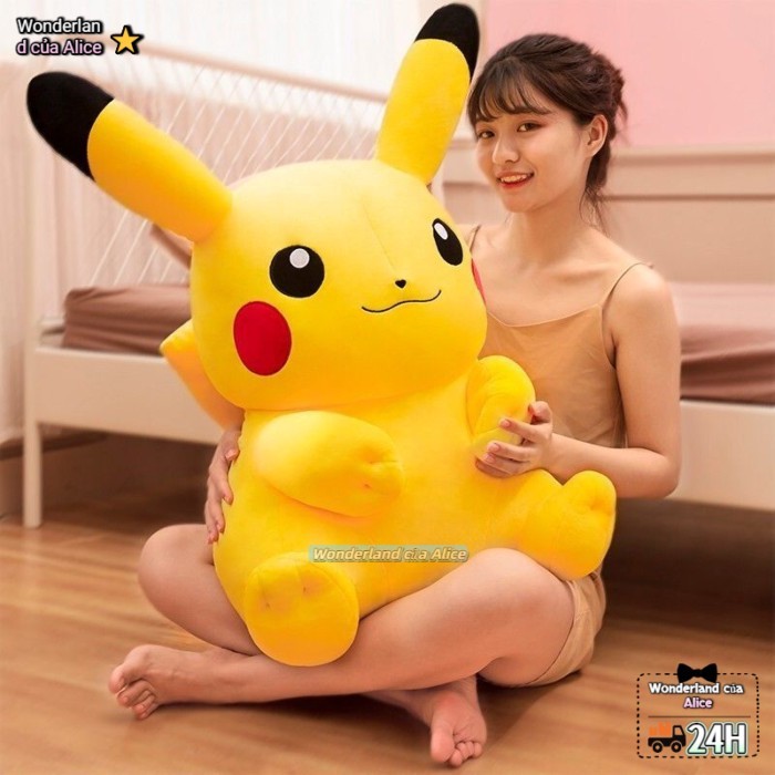 Pikachu Pikachu búp bê đồ chơi sang trọng búp bê búp bê gối ngủ cho bé gái đồ chơi quà tặng