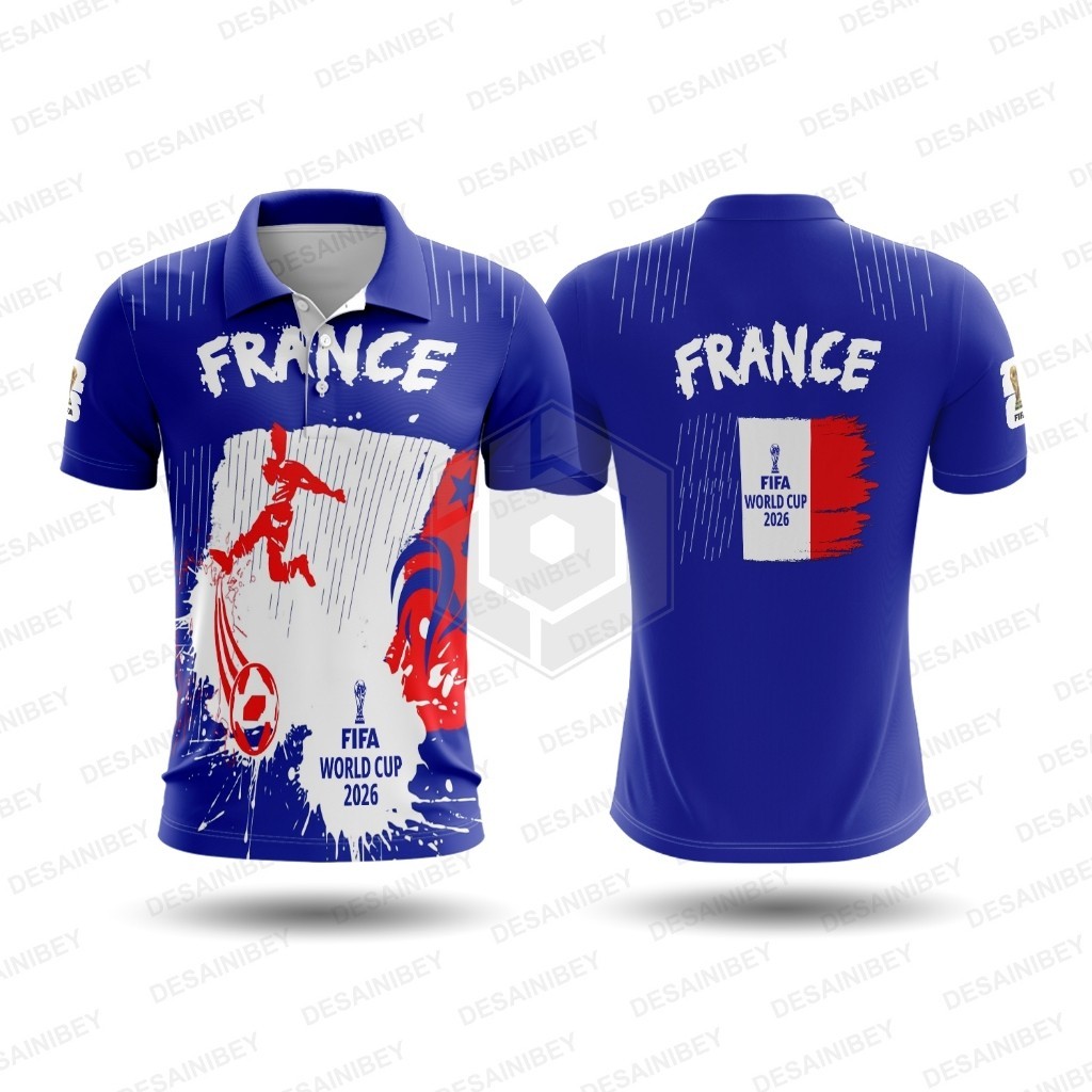Wangki Jersey Pháp World Cup Pháp Jersey Fullprint Art-03