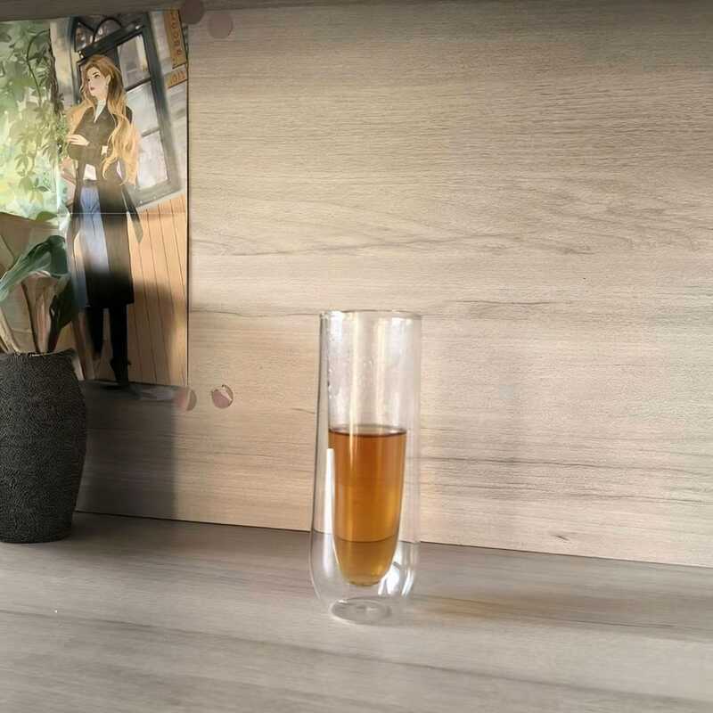Hekou Kính Cách Nhiệt Hai Lớp Hộ Gia Đình Rượu Không Tay Cầm Whisky Ly Sáng Tạo Viên Đạn Trong Suốt 