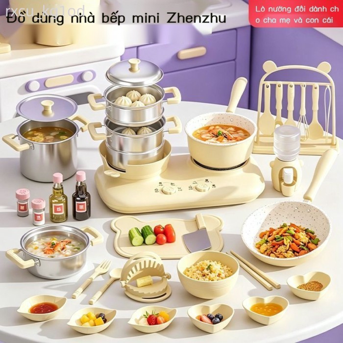 [Siêu Sale] Trẻ Em Đồ Chơi Nhà Bếp Mini Thật Nấu Bộ Đầy Đủ Phiên Bản Thật Có Thể Nấu Ăn Và Ăn Nấu Ă