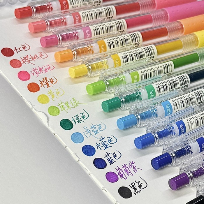 [Sở thích] GP260 Fresh Morandi Press Gel Pen Sổ tay Ghi chú Dòng màu tối Retro khô nhanh