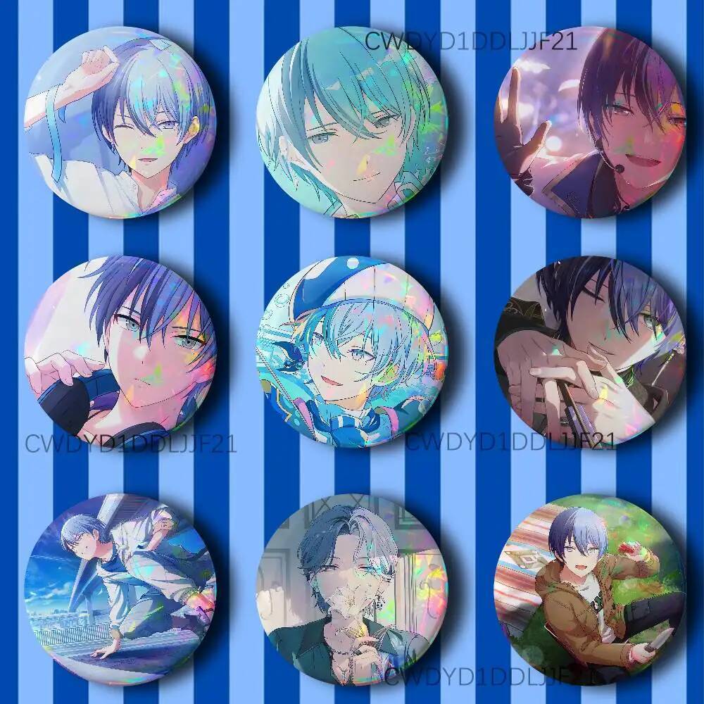 A-Aoyagi Touya Project SEKAI Nút Chân Mát Anime Cosplay Huy Hiệu Quần Áo Ba Lô Trang Trí Trâm Cài