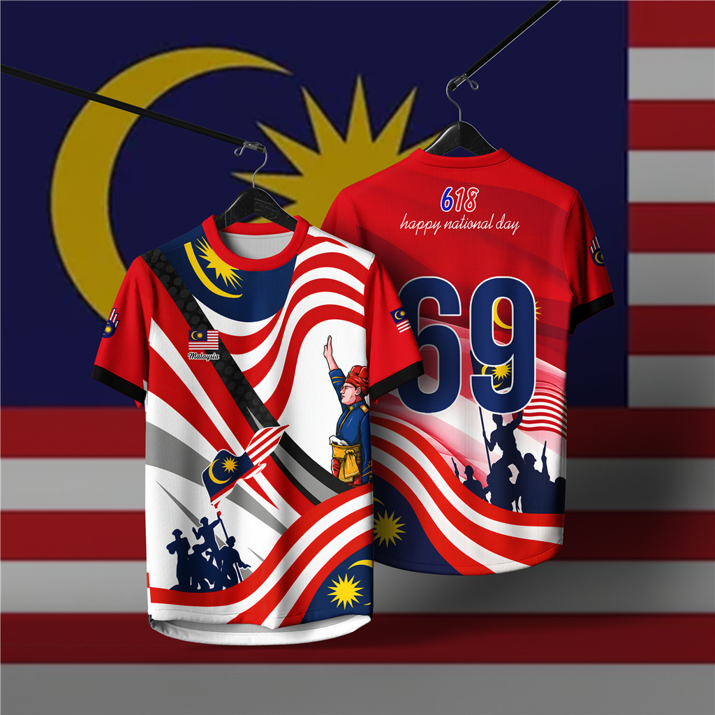 Ngày Jersey 2026 Cờ Malaysia In Jersey 1957 69 Ngày Độc Lập Ngày Độc Lập Nữ Tay Ngắn Áo Jersey Nam N
