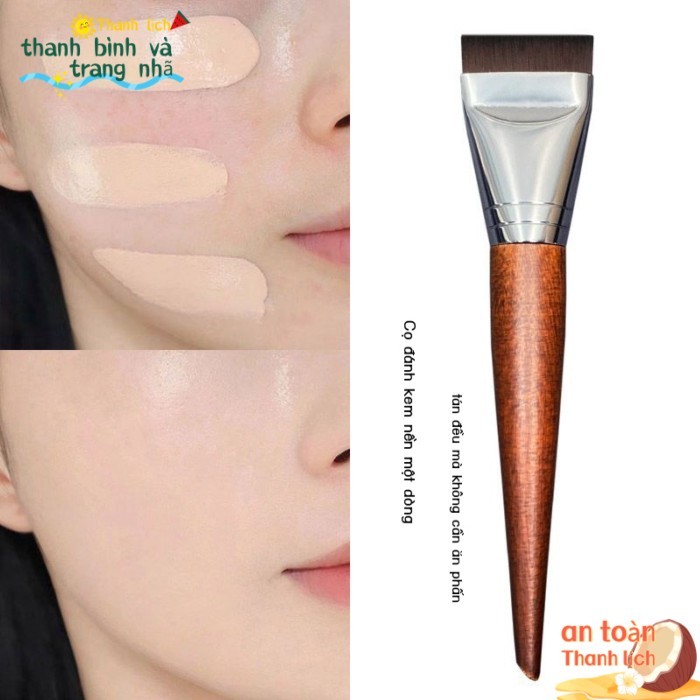 Cọ đánh kem nền đầu dẹt, cọ đánh kem nền đầu dẹt, cọ chuyên dùng cho kem nền dạng lỏng, phấn không