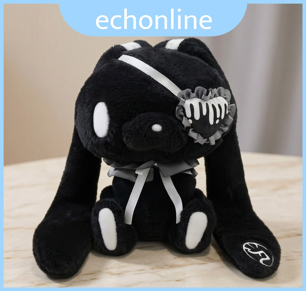 Gloomy Bunny Gothic Eye Patch Đồ chơi sang trọng mềm mại có mặt dây chuyền treo cho trang trí phòng 