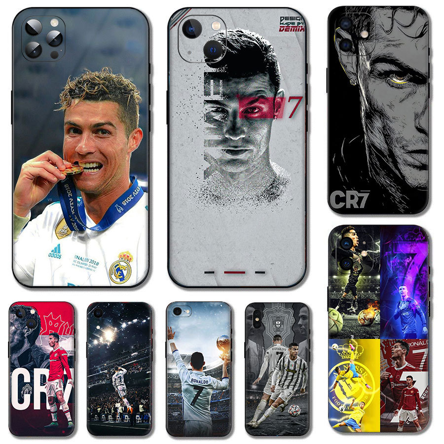 CR7 Cristiano Ronaldo Ngôi sao bóng đá  FC8 cho iPhone 12 13 14 15 Mini Pro Max Plus Khả năng tương 