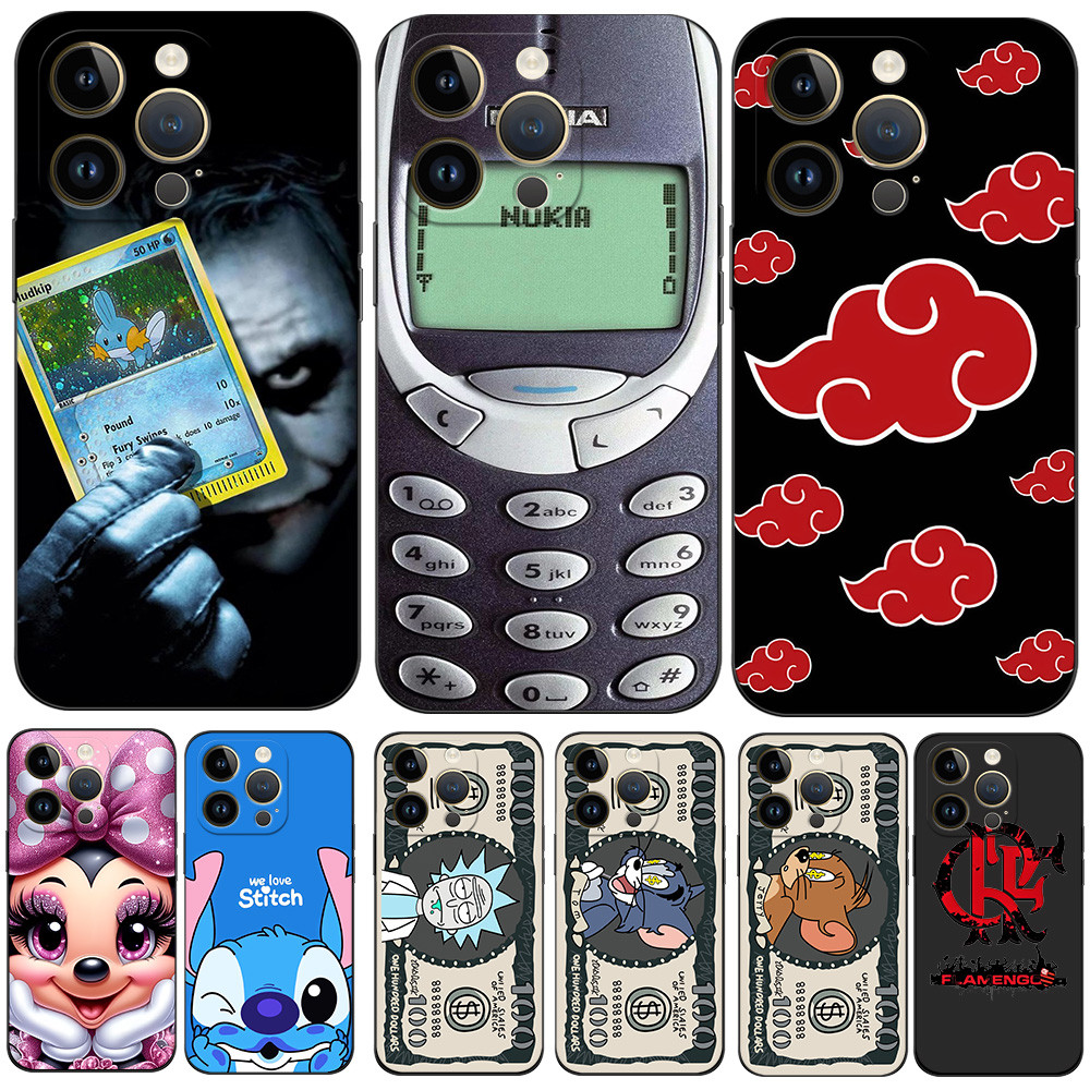 Dành Cho iPhone 15 Pro Ốp Lưng iPhone 15 Pro Max Ốp lưng Silicon Mềm Bảo Vệ Đen Tpu Ốp Lưng anime Đô