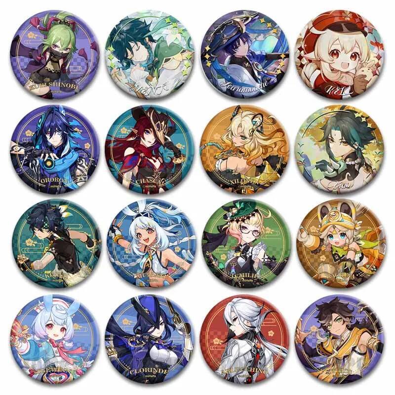 Genshin Tác Động Chân Wanderer Abedo Nahida Hình Tròn Thổ Cẩm Pin Cosplay Hoạt Hình Huy Hiệu Trang S