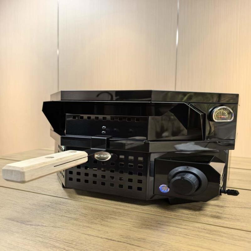 Lò MuSheng 12inch có bàn xoay điện, bằng gas, lò nướng pizza di động.