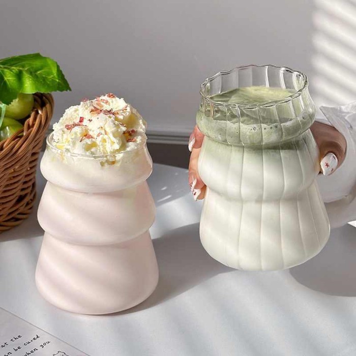 Simple Coffee Christmas Tree Glass Straw Ins High-looking Household Female High-looking Drinking Wa