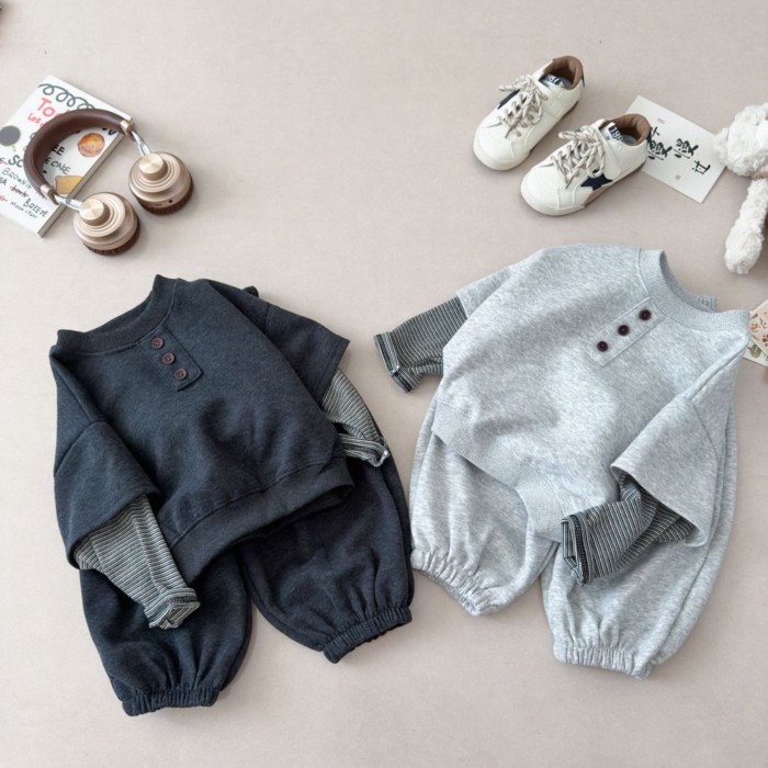 Children's Korean Sweatshirt Suit Casual Korean Fashion Children's Casual Two-piece Set