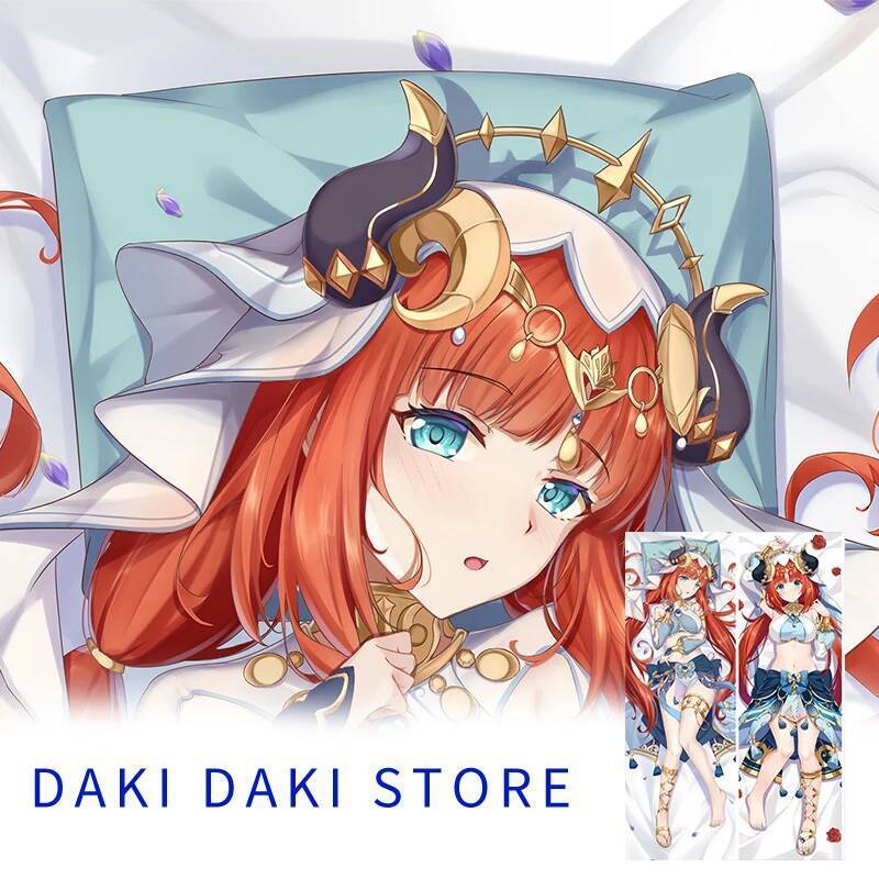 Dakimakura Genshin Impact Nilou Cover Anime Vỏ gối in hai mặt Gối cơ thể 2 chiều kích thước sống độn