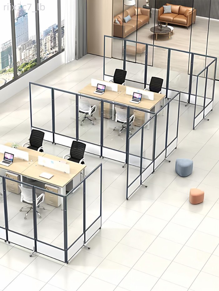 [ Siêu Tiết kiệm] Vách văn phòng trong suốt, tấm panel di động bằng acrylic mờ cho xưởng, vách ngăn