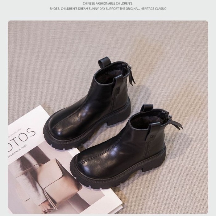 Children's Shoes Girls' Martin Boots Spring And Autumn Single Boots Short Boots Boys British