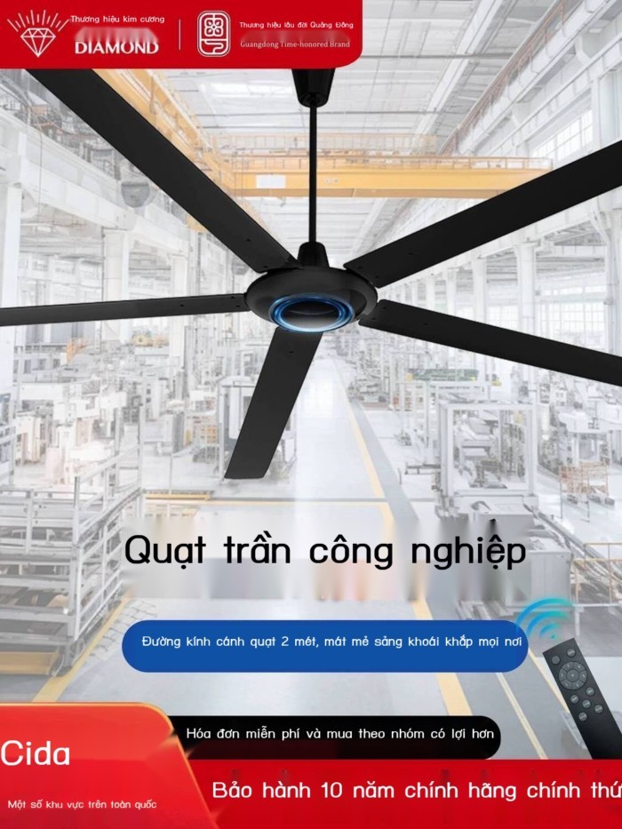Quạt cánh sắt Diamond Brand 80inch mẫu mới, suất gió lớn, thích hợp cho không gian rộng, nhà máy, k