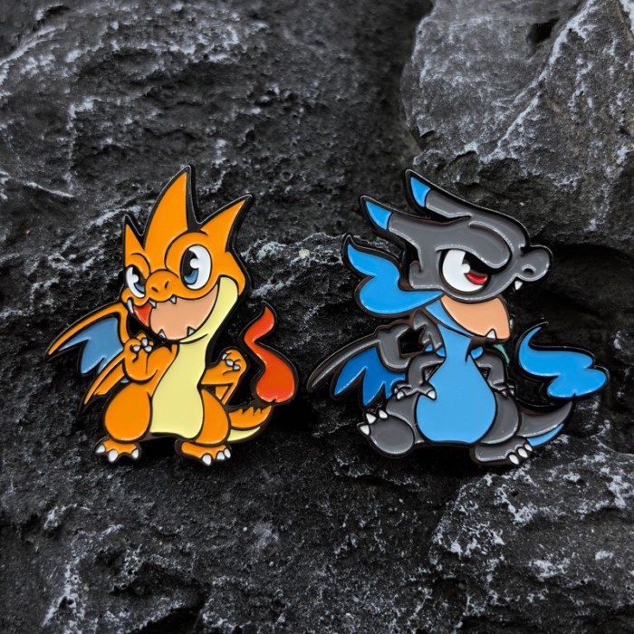 Pokemon Charizard Men Pin Mega Charizard XY Rồng Ve Áo Trâm Ba Lô Trang Trí Hàng Hóa