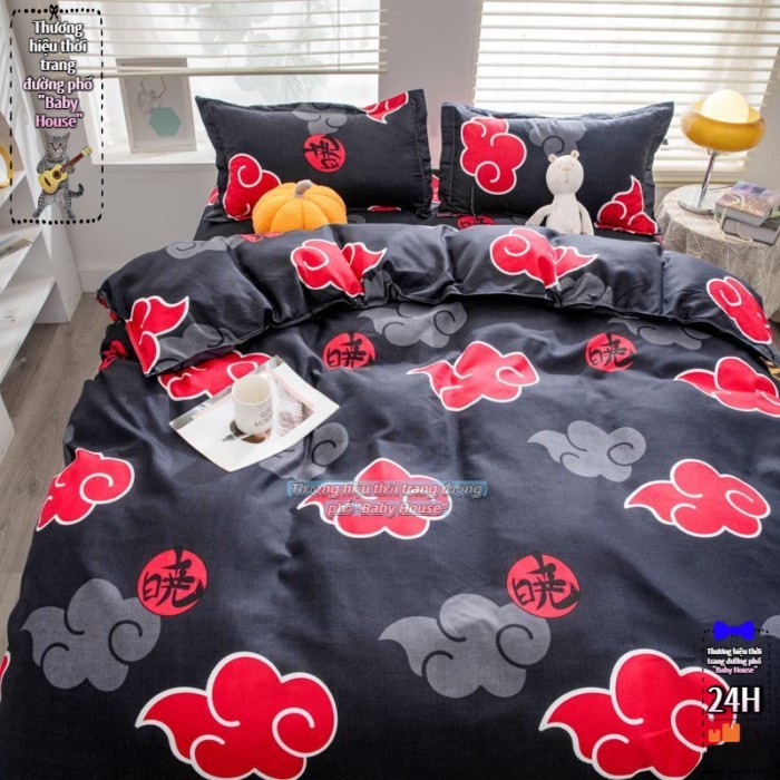 Vỏ chăn Naruto giường đơn 4 tấm ga trải giường vỏ chăn ký túc xá ký túc xá giường đơn vỏ nệm 4 món
