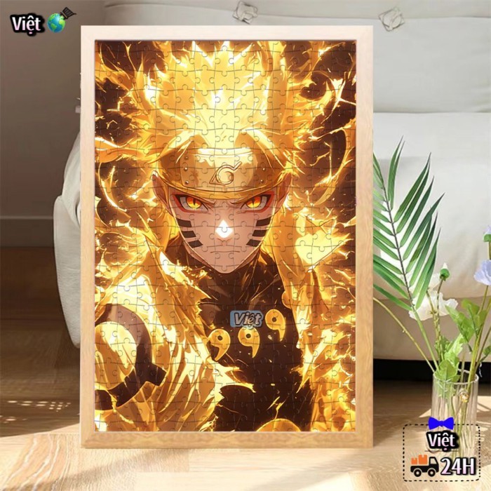 Naruto Xếp Hình Khung Ảnh 1000 Miếng Gỗ Lớn Giải Nén Hoạt Hình Hoạt Hình Học Sinh Thành Xếp Hình Đồ