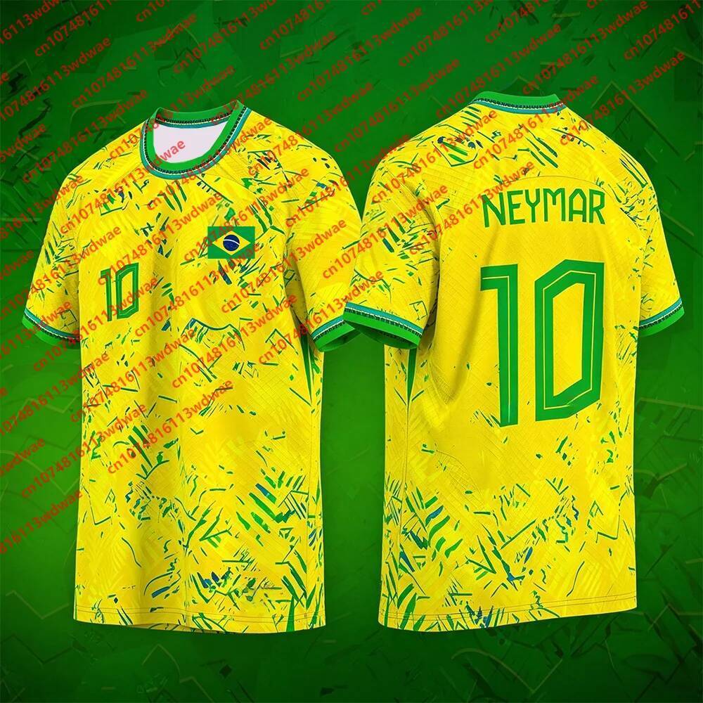 Quần áo bóng đá Cổ điển Jersey khô nhanh Neymar 10 Jersey Bộ đồ tập luyện quốc gia Phiên bản đặc biệ