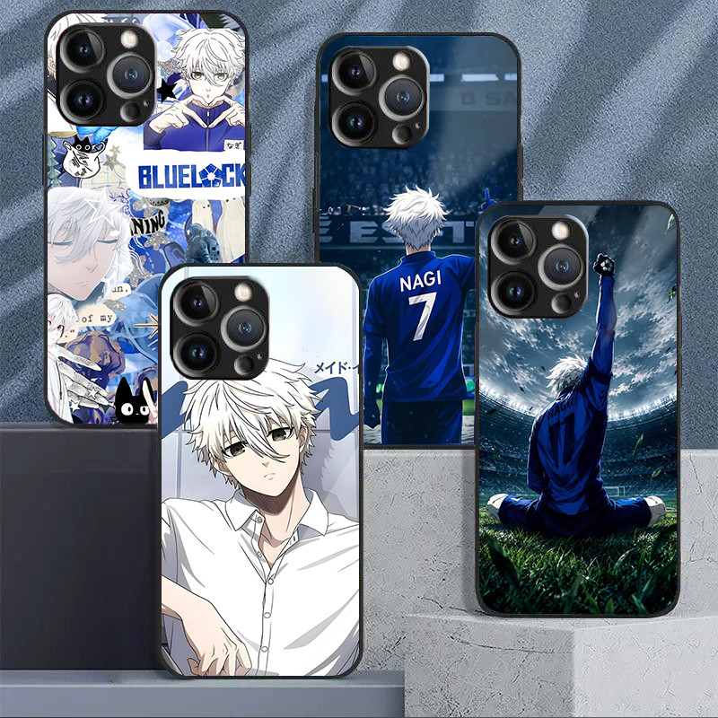 Blue Lock Nagi 02 Vỏ Điện Thoại Kính Cho IPhone 17 16 15 14 13 12 11 Pro XS Max Plus Mini X XR 8 7 6