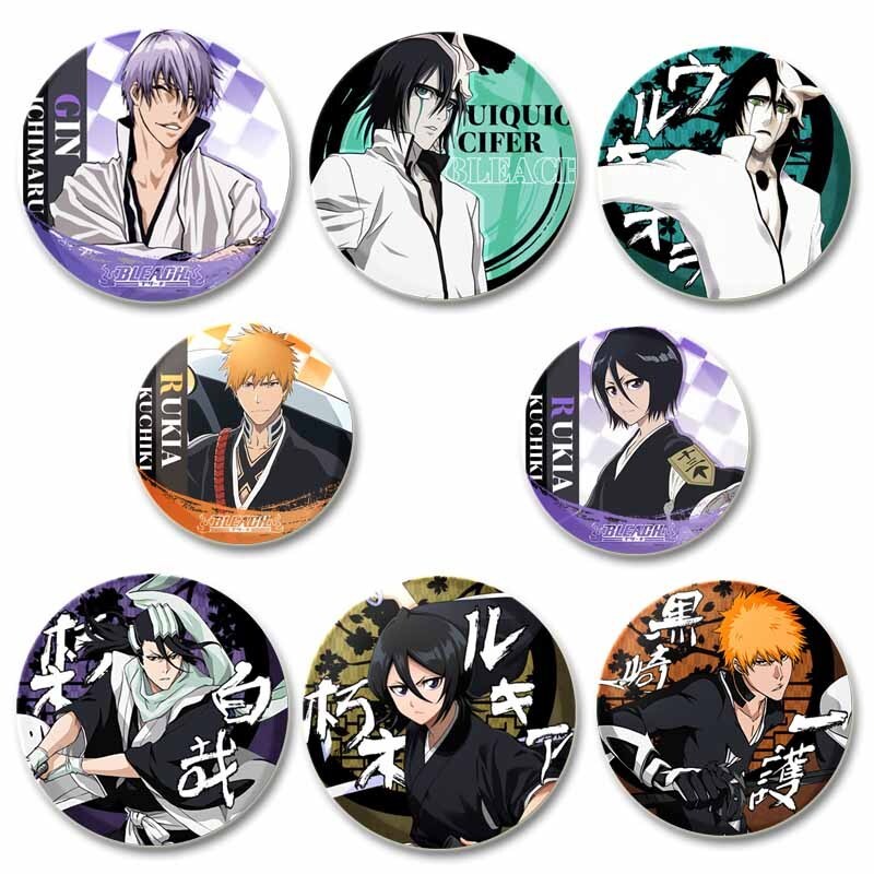 Bleach Anime Trâm Tròn Handmade Chân Rukia Renji Byakuya Kuchiki Byakuya Sajin Renji Hoạt Hình Huy H