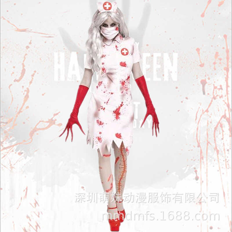 Người Lớn Nữ Halloween cos Zombie Y Tá Trang Phục cospy Zombie Trang Phục Cosplay Phù Hợp Với
