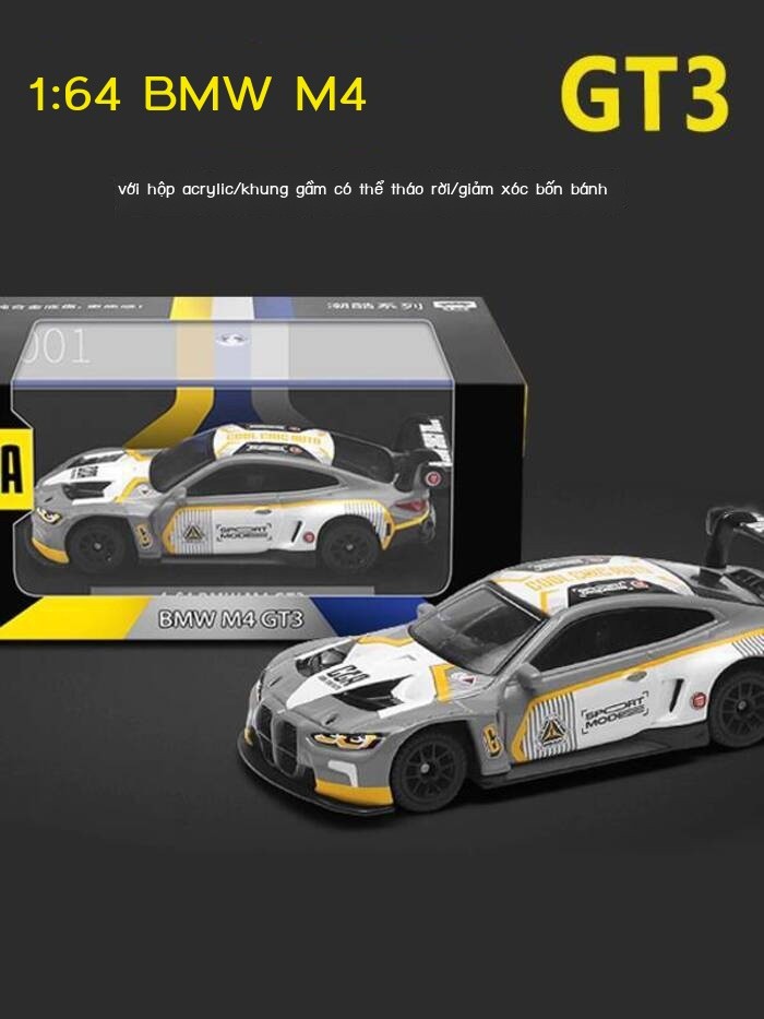 Mô hình hợp kim BMW M4 GT3 CCA1/64, trang trí sưu tầm, đồ chơi xe thể thao Lamborghini, Chevrolet t