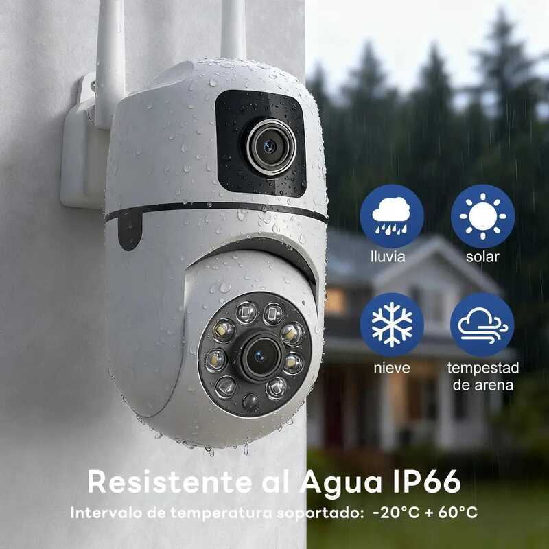 Camera giám sát WiFi không dây hai mắt ngoài trời ICsee Camera HD PTZ gia đình