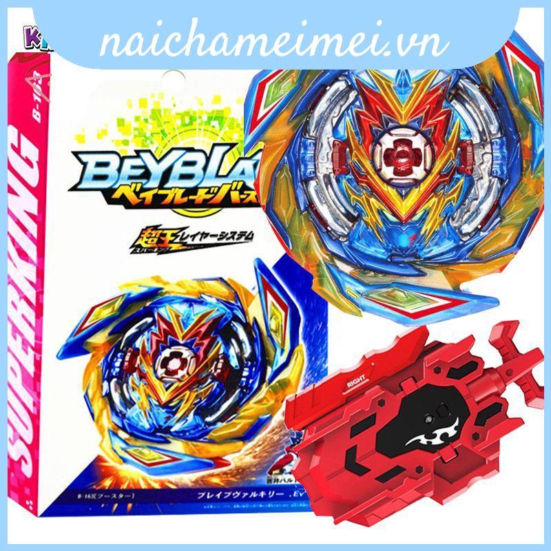 Bộ đồ chơi con quay hồi chuyển Flame Super King Booster B163 Brave Valkyrie có đai cao su và bệ phón